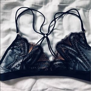 Urban Outfitters Sheer Black and Gold Bralette